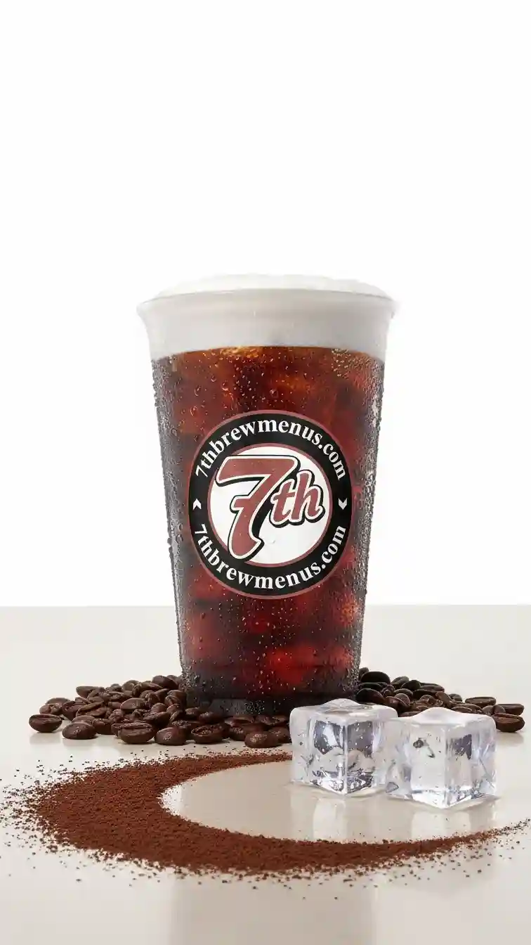 7 Brew Dark Chocolate Cold Brew coffee drink, served iced in a clear plastic cup.