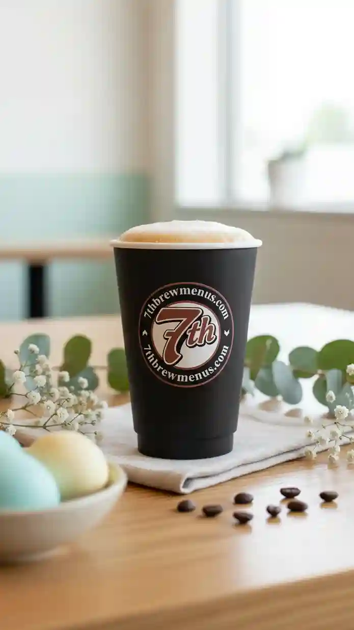 7 Brew Black Tea options, served hot in a branded black to-go cup.