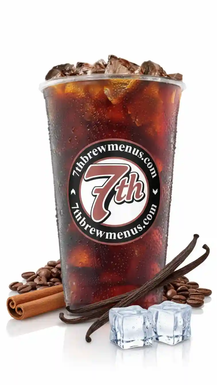 7 Brew Blondie Cold Brew coffee drink, served iced in a clear plastic cup.