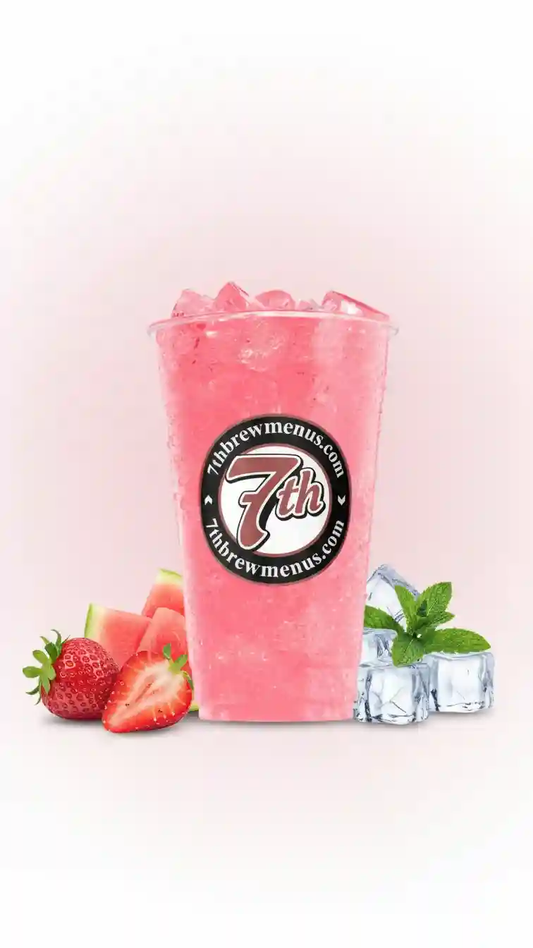 Iced 7 Brew Cocoberry Lemonade specialty drink served in a clear cup.