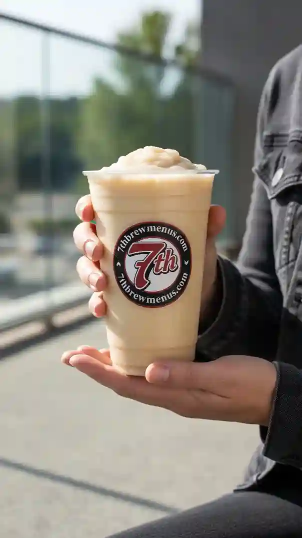 Iced 7 Brew original Lemonade specialty drink served in a clear cup.