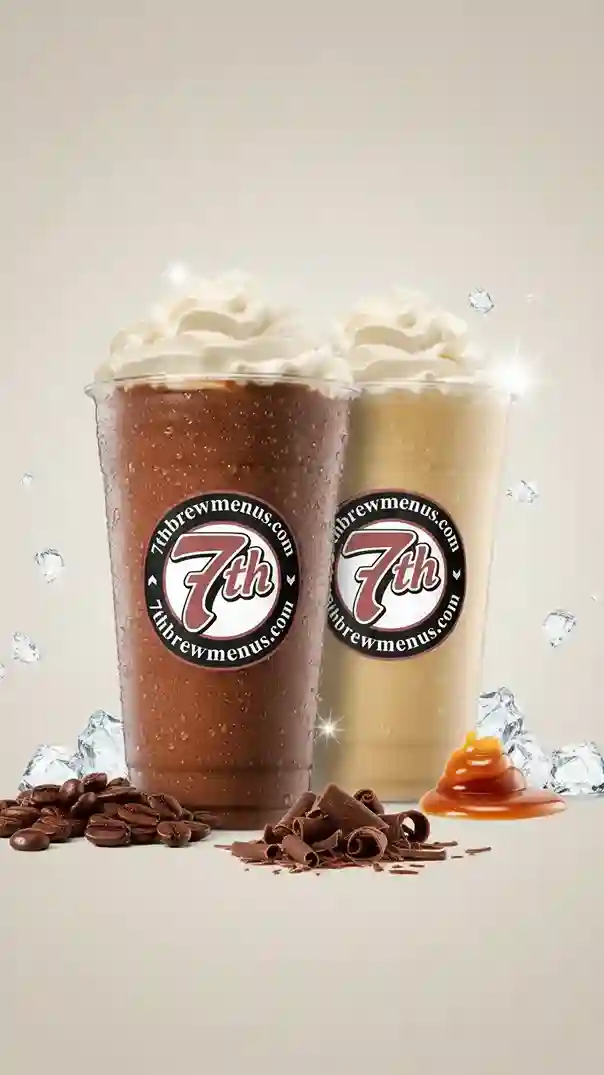 Shakes from the 7 Brew menu, served in clear cups